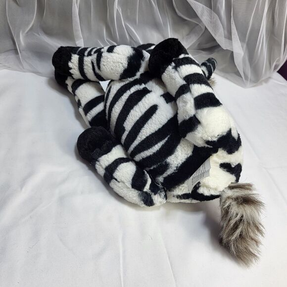 Kohls Cares 14" Zebra Black & White Striped Stuffed Plush Embroidered Eyes - Picture 9 of 12